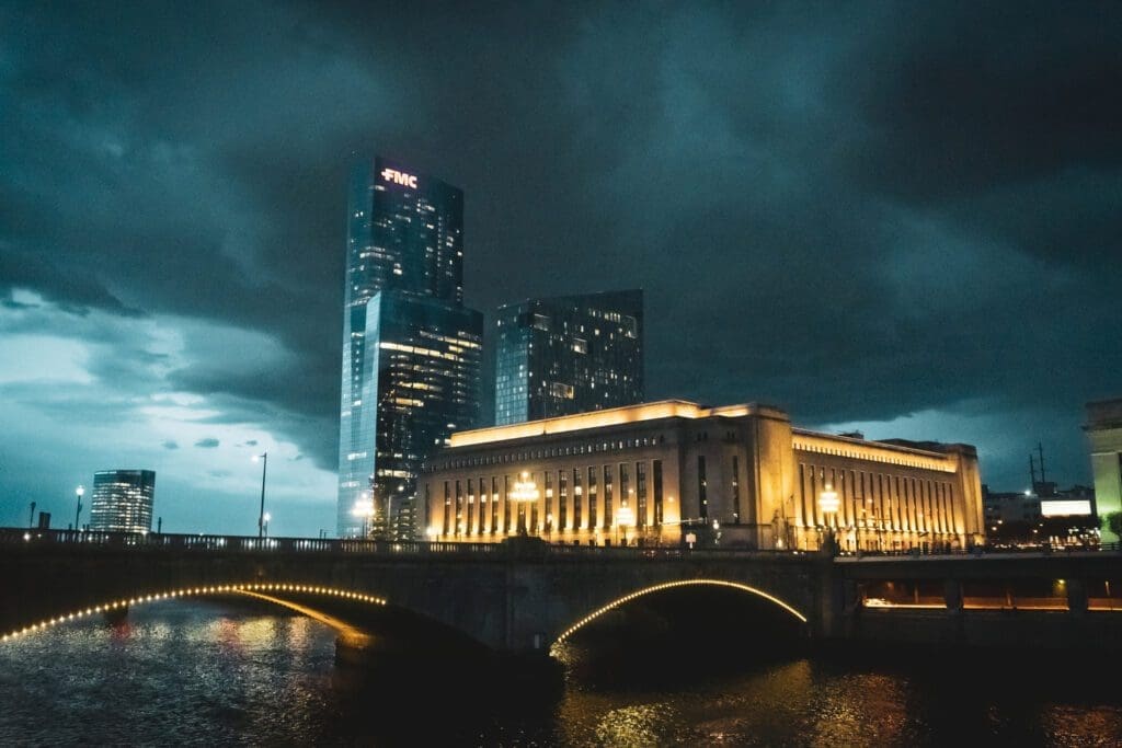 William Gray Station during a spring storm 