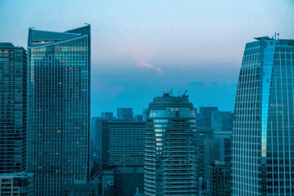 The night sky in Shinjuku, Japan. 