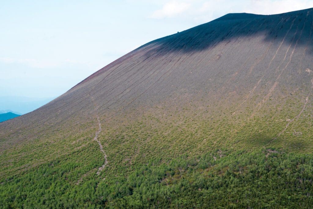 The Mt. Maekake trail is pictured. A popular way to hike Mt. Asama.