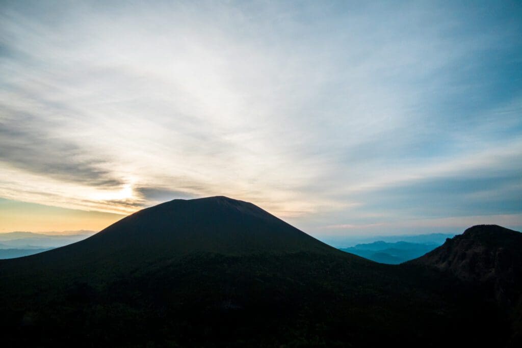 Mt. Asama shadow in the morning sun rise. 