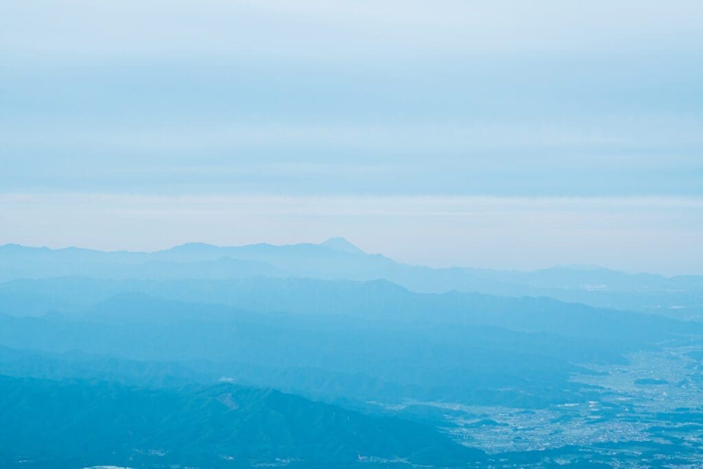 The view of Mt. Fuji from Mt. Kurofu.