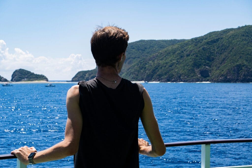 noah taking a ferry in okinawa