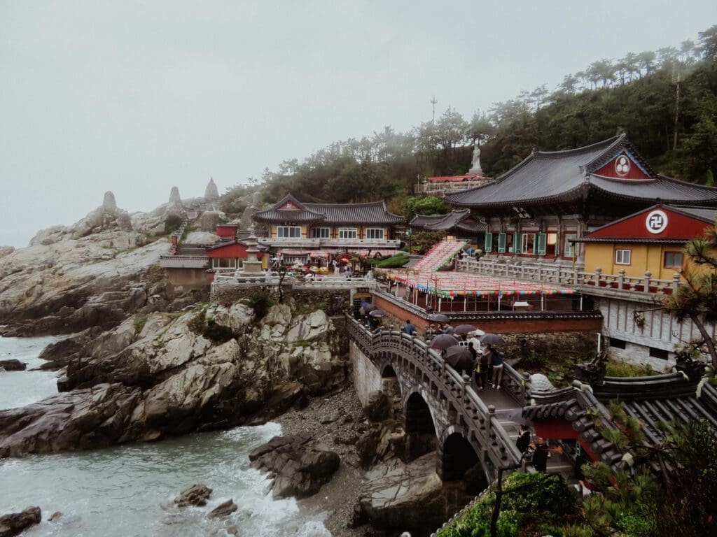  The Haedong Yonggungsa Temple during a cloudy day.