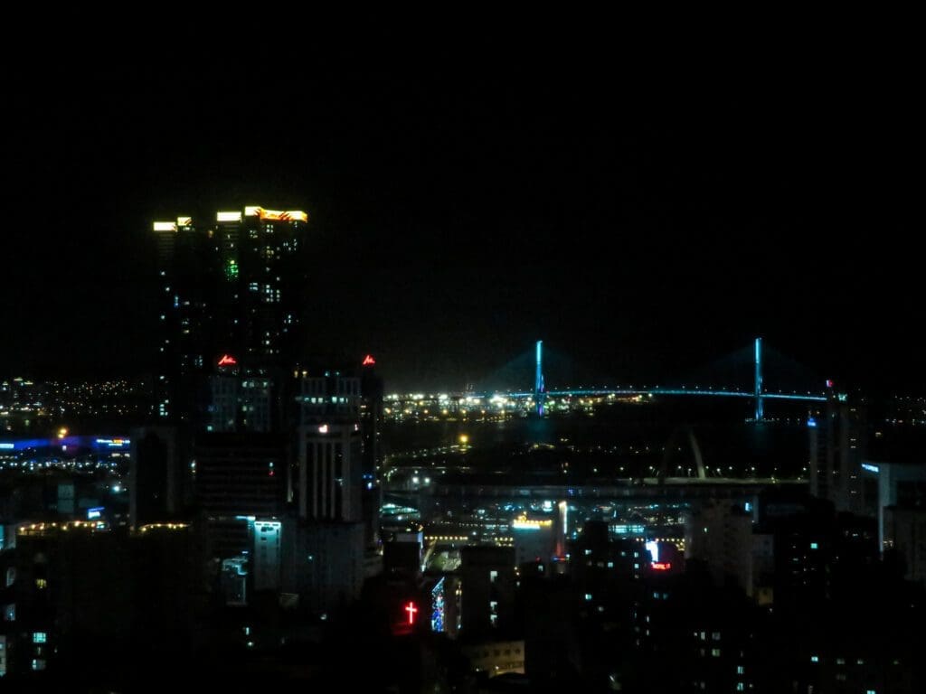 The night view on top of the 168 steps.