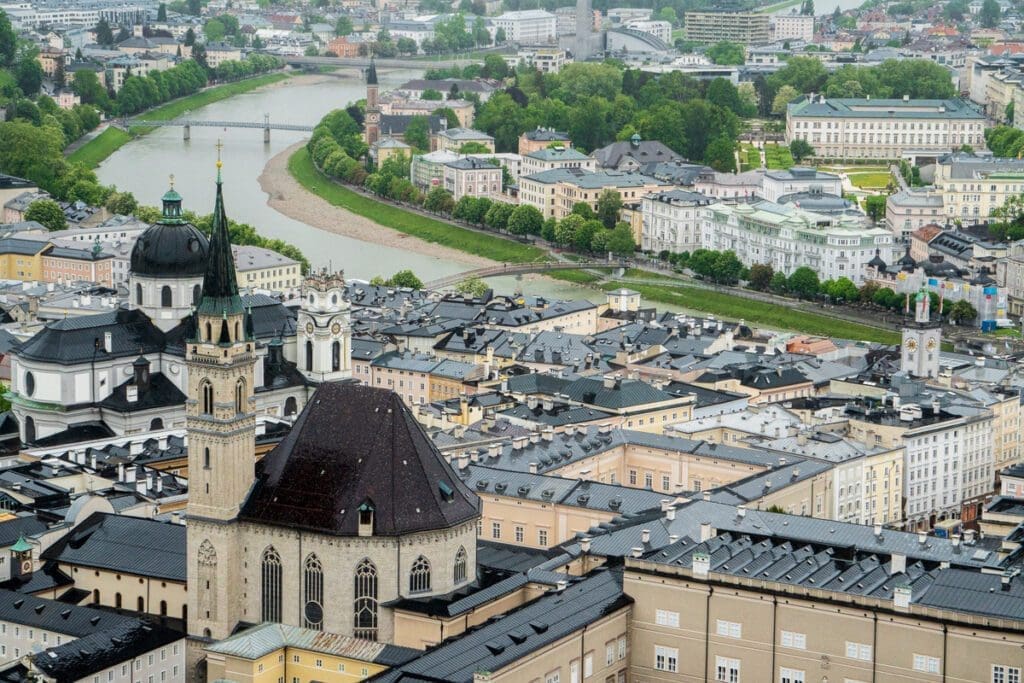 The view of Salzburg from the Fortress Hohensalzburg.