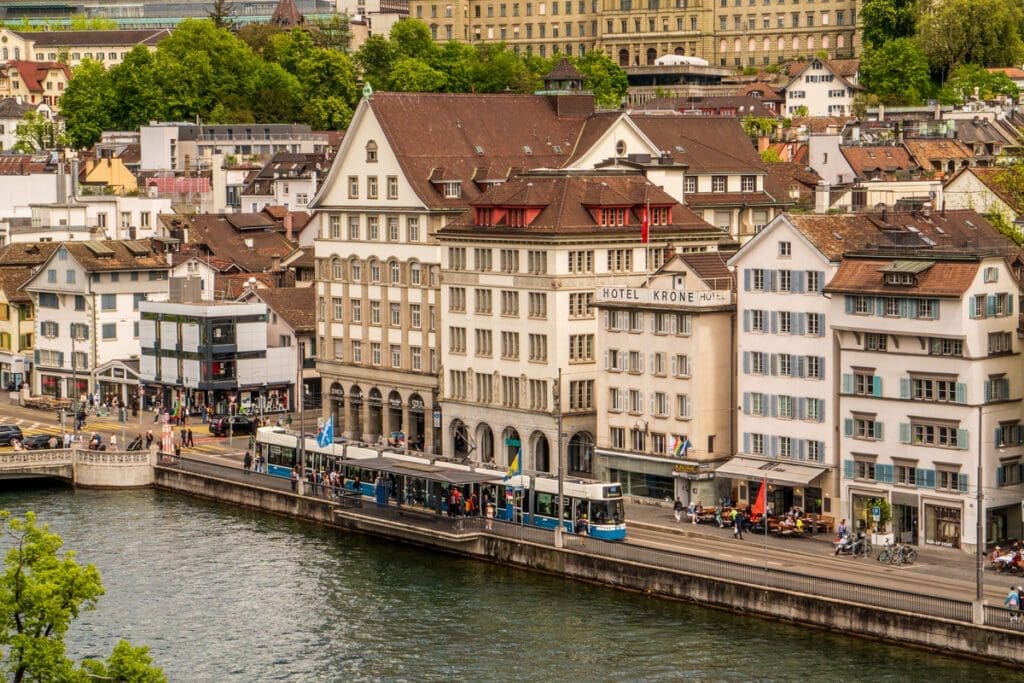 The view of Zurich from the Lindenhof.