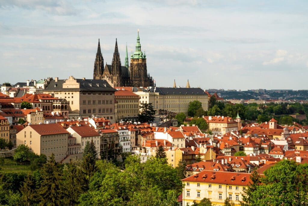 The view of Prague from the Petrun Gardens.