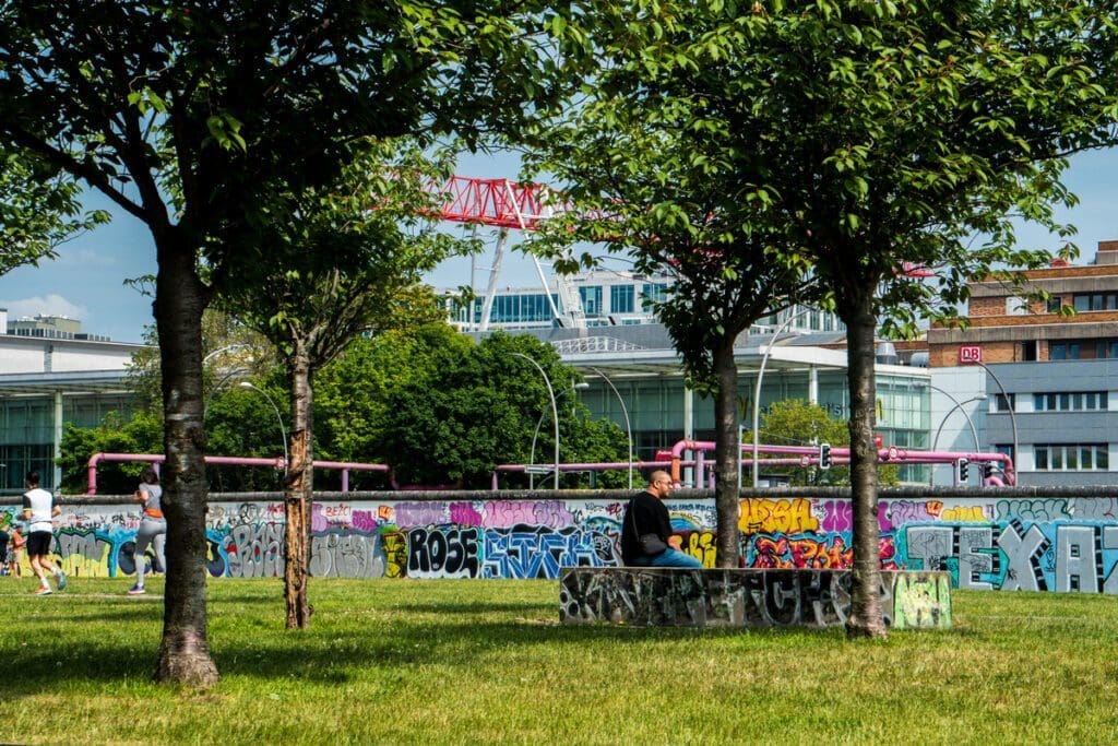 Berlin Wall covered in art in Berlin