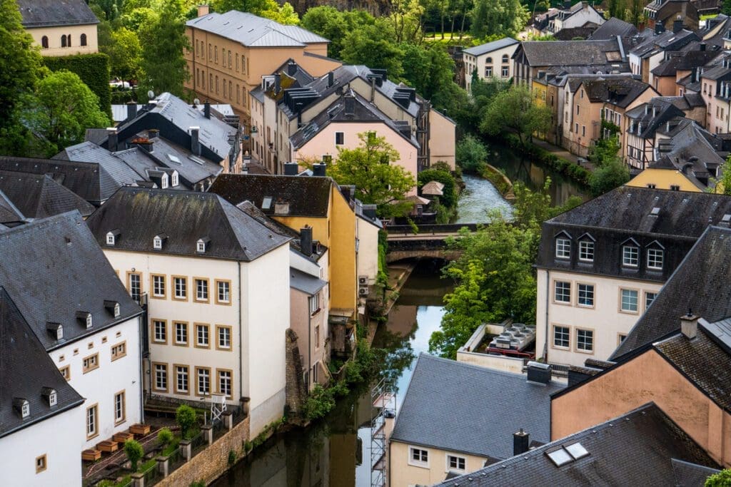 The beautiful streets and homes in Luxembourg.