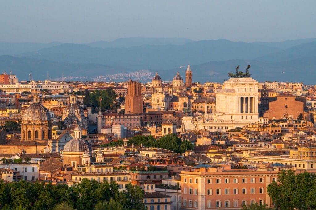 The sunset from Janiculum Hill during a Rome solo trip. 