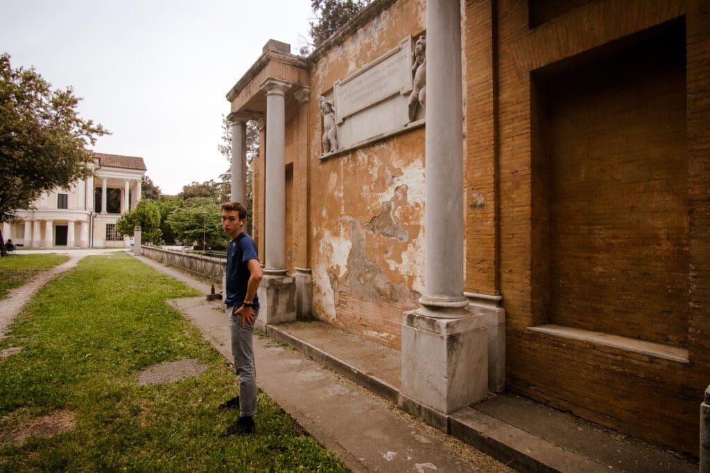 During my rome solo trip, I took a photograph of myself at the Villa Torlonia park. 